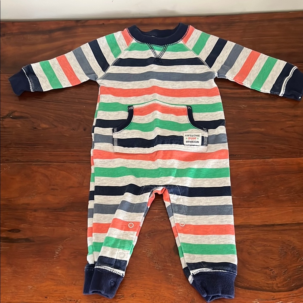 Carter’s Striped Kids Long Sleeve One Piece Size 9M